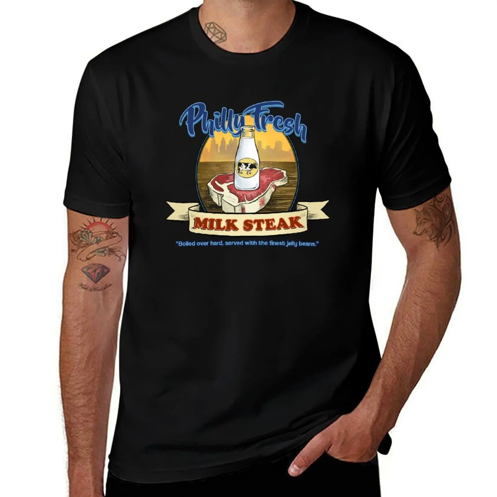 Camiseta Milk Steak, Philly Fresh, ligera, refrescante, de manga corta