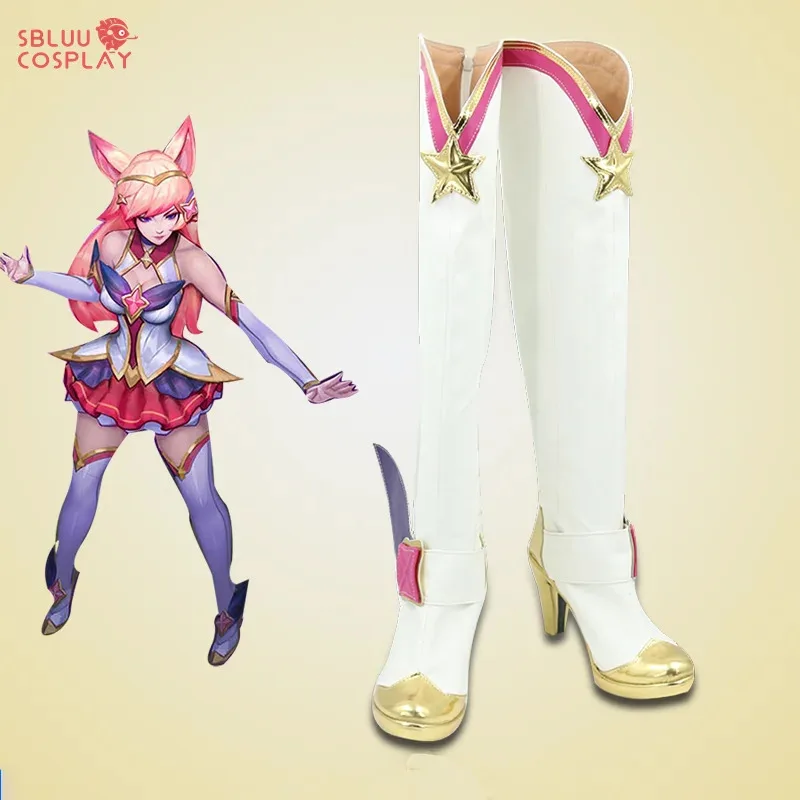 

qq28LQSBluuCosplay LOL Star Guardian Ahri Cosplay Shoes Women Boots Custom Made