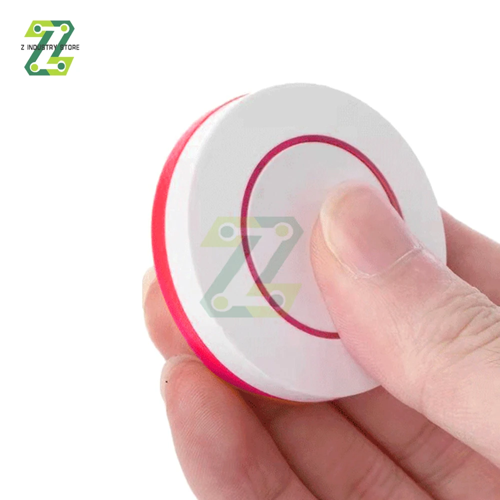 Round Shape 1 CH Button RF Transmitter Wireless Remote Control 433 MHz Roundness Design Remote Key Sticky Wall Panel