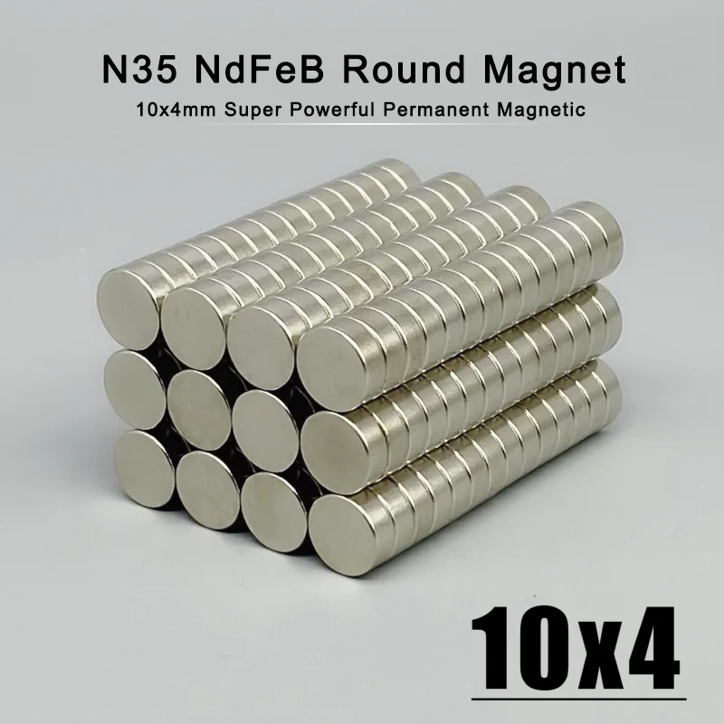 2/10/20Pcs 10x4 N35 Strong Super Powerful Magnet Round Shape Permanent Industrial Fridge Magnet Iman