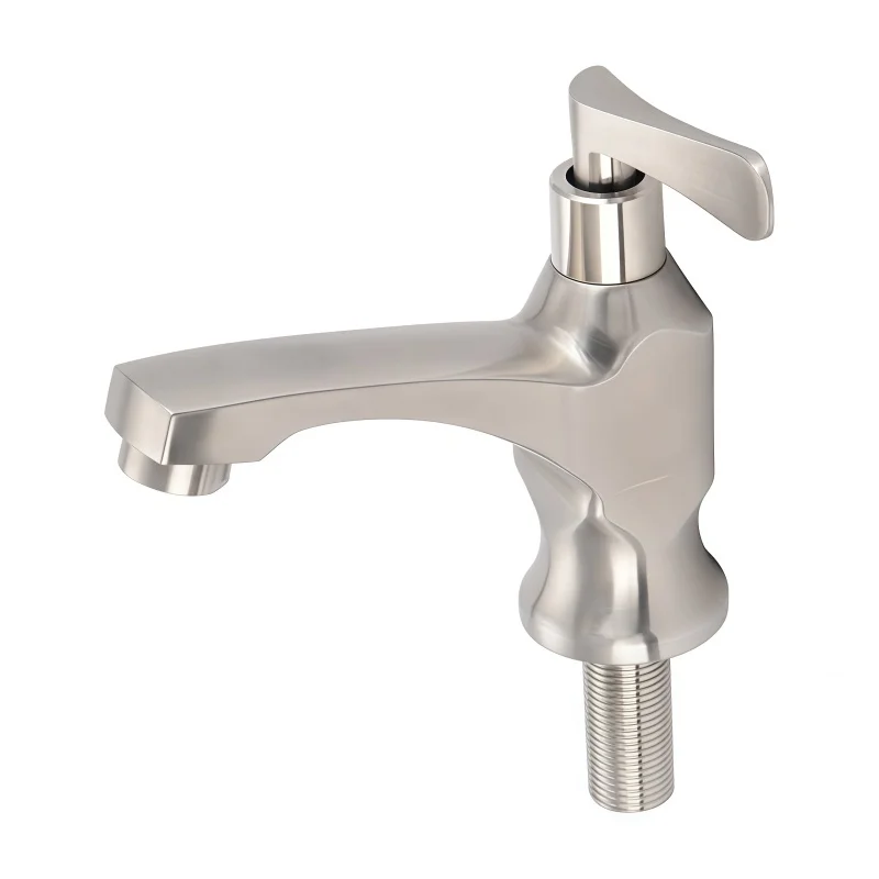304 Stainless Steel Ceramic Valve Core Kitchen Faucet Single Cold Aerator Right-Hand Opening Basin Faucet