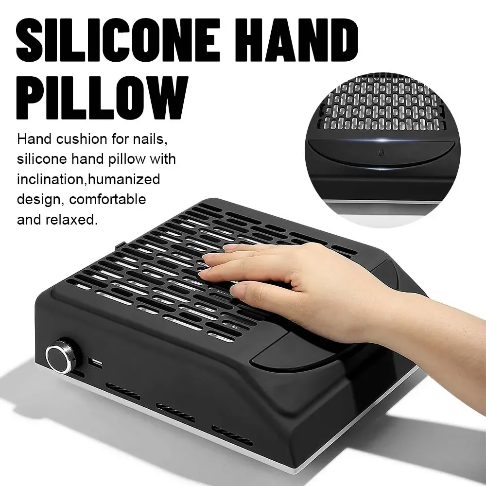 

Powerful 100W Nail Dust Vacuum Cleaner Professional Nail Dust Collector With Reusable Filter Reduce 98% Dust Nail Art Salon Tool