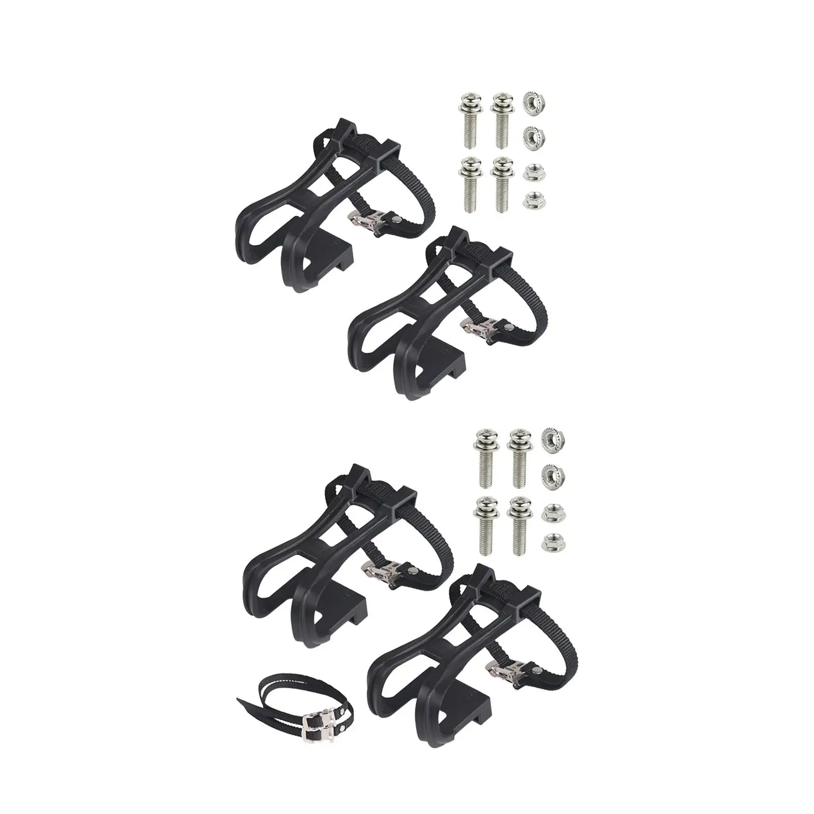 Pedal Clips Straps, Bike Pedal Straps, Fixed Gear Adjustable Footrest Strips Bicycle Feet Strap for Gym BMX Sports Road Bike