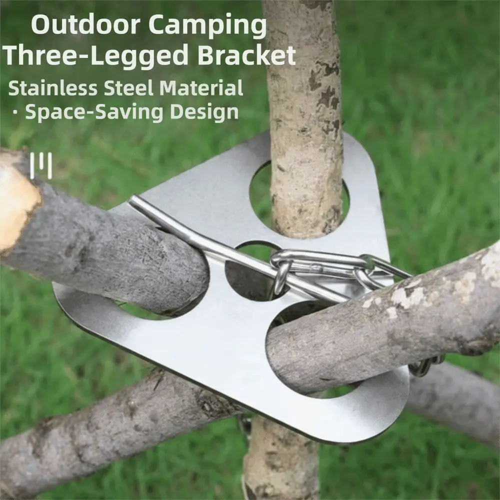 Cooking Accessories Portable BBQ Tripod Adjustable Multifunction Hanging Rack Detachable Pot Tripod Set Picnic