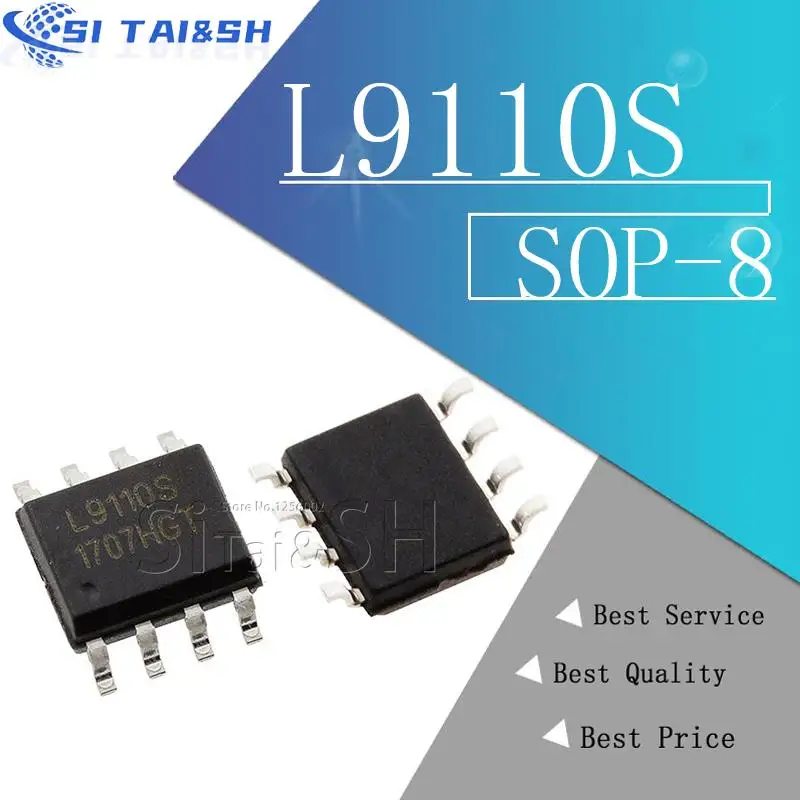 Chip de controlador de motor de accionamiento de puente completo, 10 piezas, L9110S, L9110, 9110, SOP8, nuevo y original SOP-8