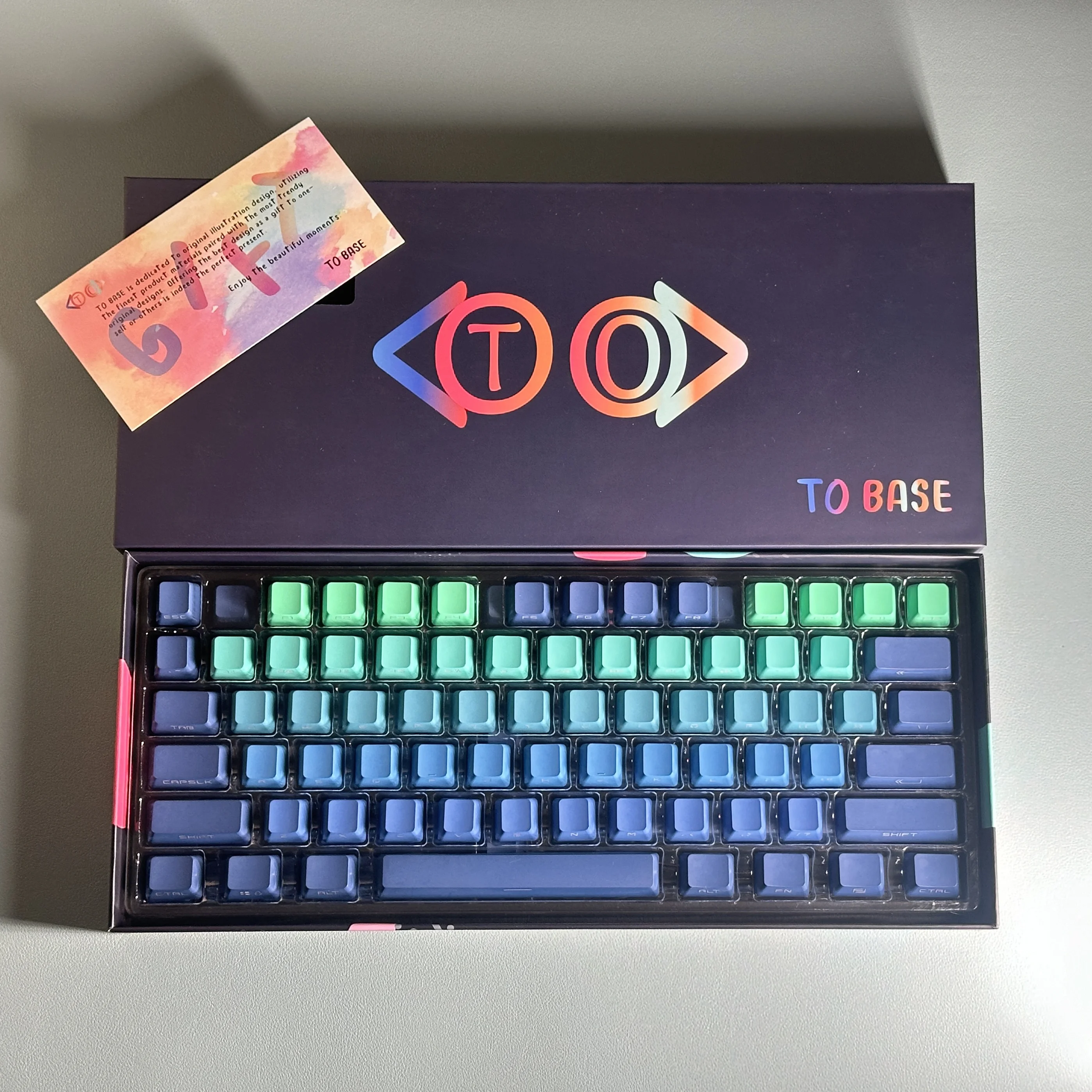 

Синий колпачок, полупрозрачный PBT, с боковой гравировкой, OEM, простая постепенная смена, клавиатура художника, подарочный ключ