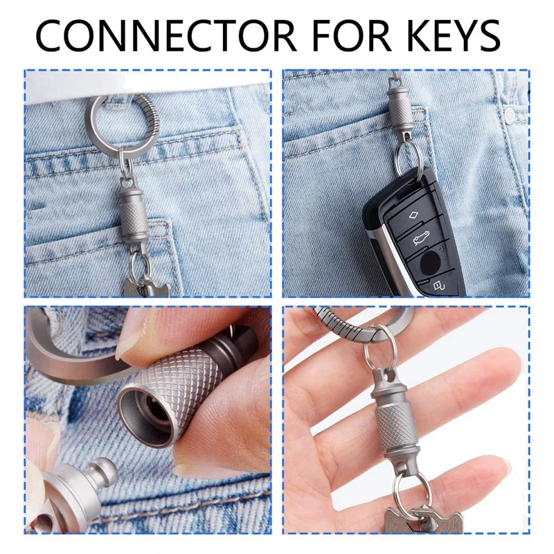 Titanium Quick Release Keychain Detachable Key Ring Pull Apart Keychain For Bag/Purse/Belt Key Holder Accessory