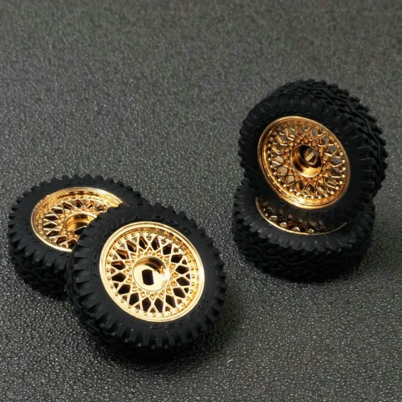 4PCS Rubber RC Racing Hub Tyre Set for Wltoys 1/28 1/24 AWD RWD Mini Q D Remote Control Car Upgrade Part  Acessorios