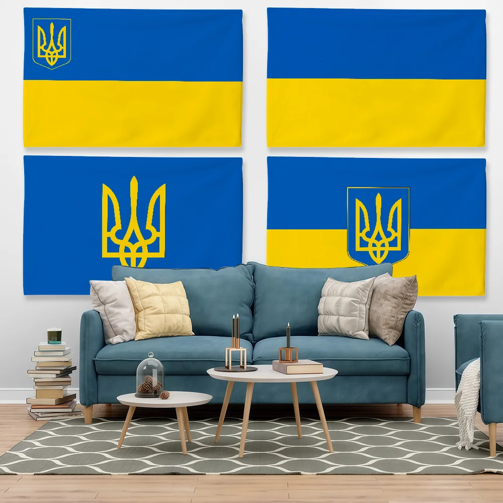 National Ukraine Flag Tapestry Outdoor Party Bedroom Living Room Dormitory Decorative Themed Wall Hanging Banner Gift