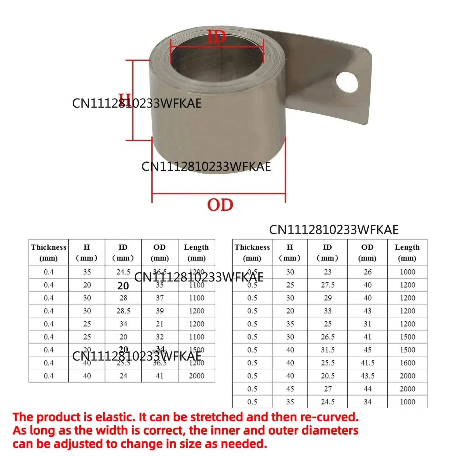 For stainless steel spiral flat wire coil torsion spring constant force extension tarp Torsion for dishwasher door Spring 1PC