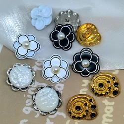 25MM Camellia Flower Snail Vintage Buttons Of Clothing Unique Design Luxury High Quality Fashion Decor Metal Button Sewing DIY