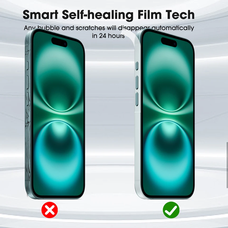 Películas Protectoras Laterales de Hidrogel Anti-Rayaduras Protectores de Marco Stickers para iPhone 17Pro 16 15 14 13 ProMax HD Transparente Cubiertas de Borde 6