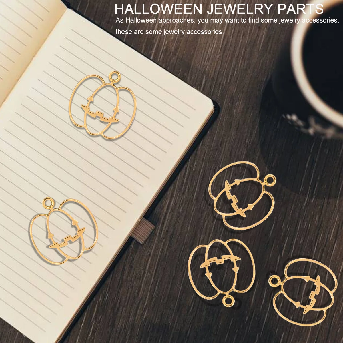 

20pcs Zinc Alloy Pumpkin Shaped Earring Drops Necklace Pendant Halloween Jewelry Parts Lightweight Durable Smooth