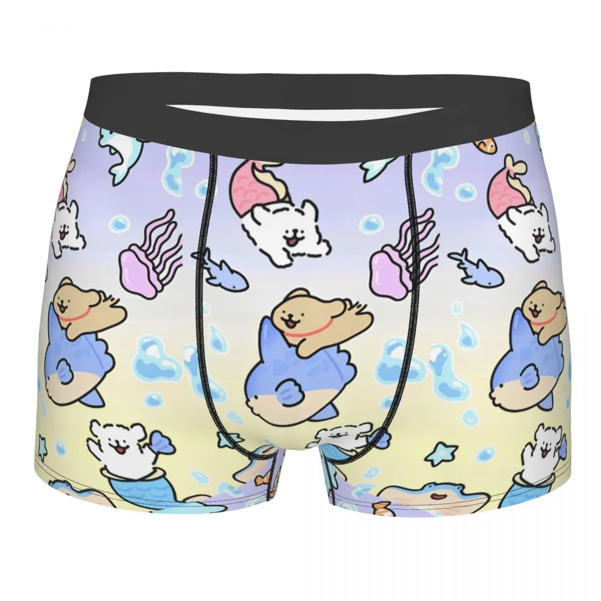 

Новинка, шорты-боксеры Ins Korea Line, мальтийские шорты для щенков, трусы, мужское нижнее белье, мягкие трусы с изображением океанских животных, моря для Homme S-XXL