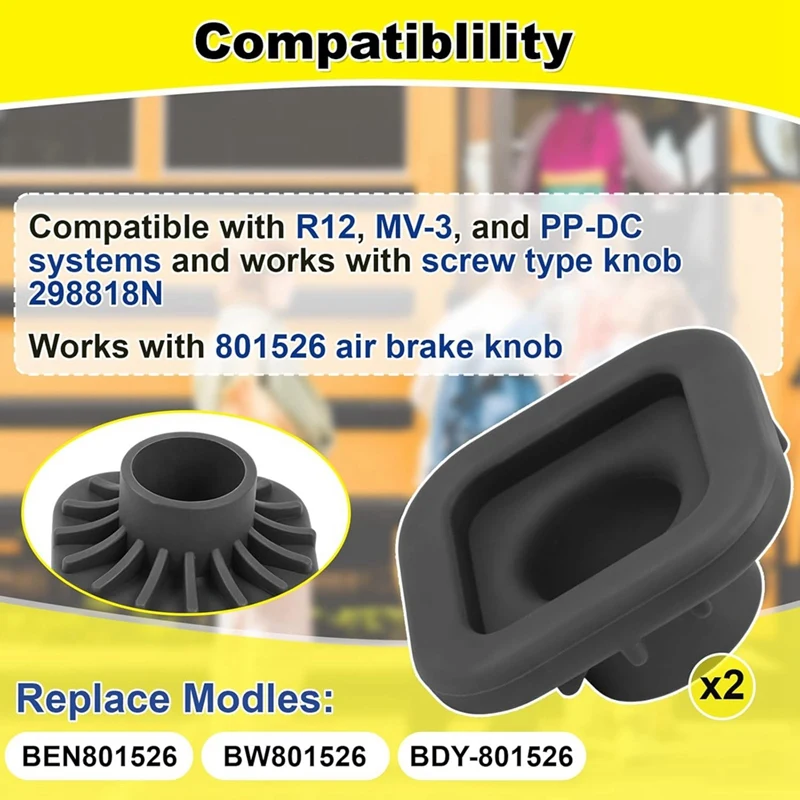 Super Sale 801526 Air Brake Knob Cover for Parking Brake Knob,2Pcs Grip Replacement for MV-3,R12,PP-DC Valves Type Knob 298818N