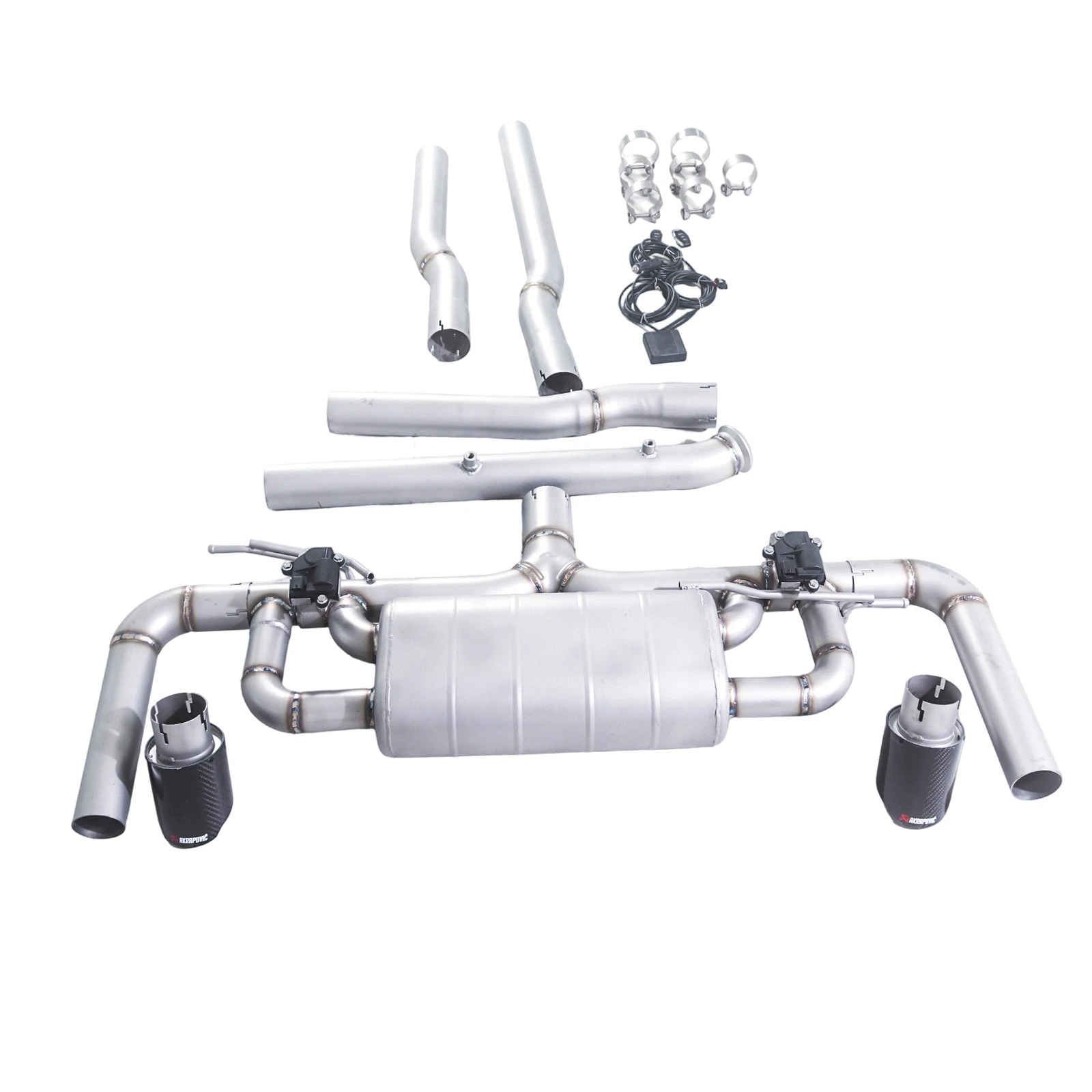 GFC/ For 2021 BMW 220i 225i F44 2.0T B48 catback stainless steel performance valve exhaust pipe double outlet tips
