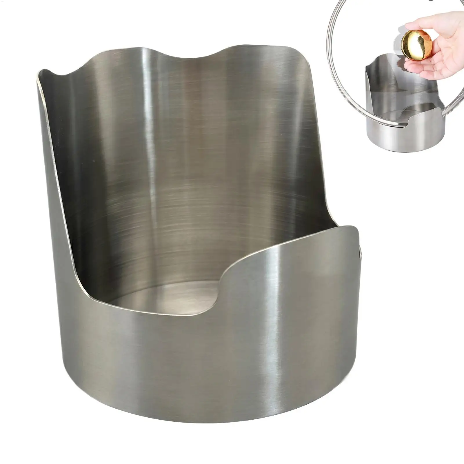 2 in 1 Spoon Rest & Pot Lid Holder, Heavy Duty Vertical Kitchen Utensil Organizer Stand for Ladles, Whisks, Tongs & Spatulas