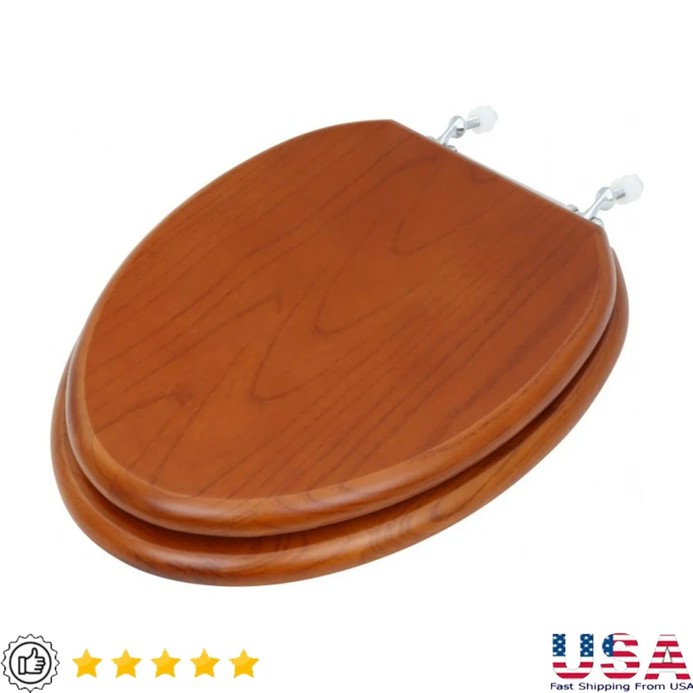 

Легкое красное дерево, удлиненное сиденье для унитаза, прочные хромированные петли, декоративная деревянная крышка комода, простая установка, полимер