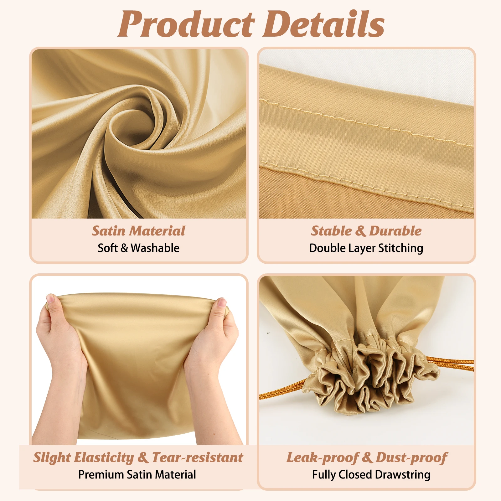 Toy Storage Bags Satin Silk Drawstring Pouch Adjustable Gift Bag Foldable Ditty Bag for Women Men Underwear Sunglasses Cosmetic