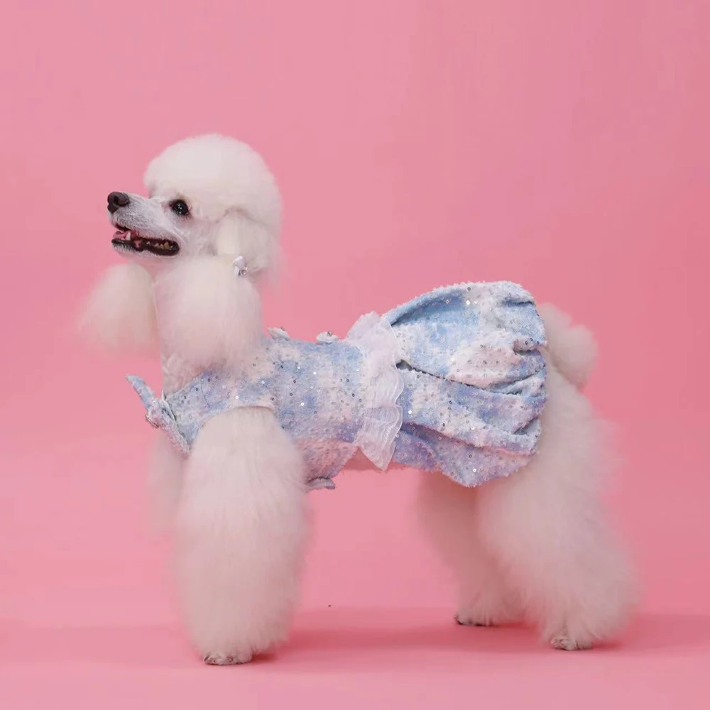 

Pet Clothes with Bows Cute Luxury Design Dog Dress Spring and Autumn Fashion Cat and Dog Clothing