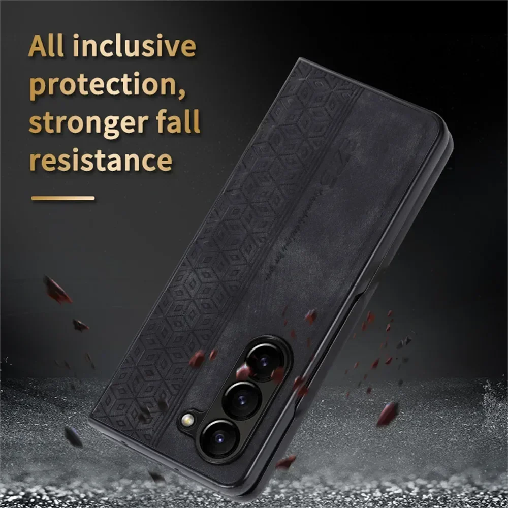 Back Cover Skin Feel Shockproof Phone Cases Shell Soft Fundas for Samsung Galaxy Z Fold 7 3 4 5 6 Silicone Bumper Leather Case
