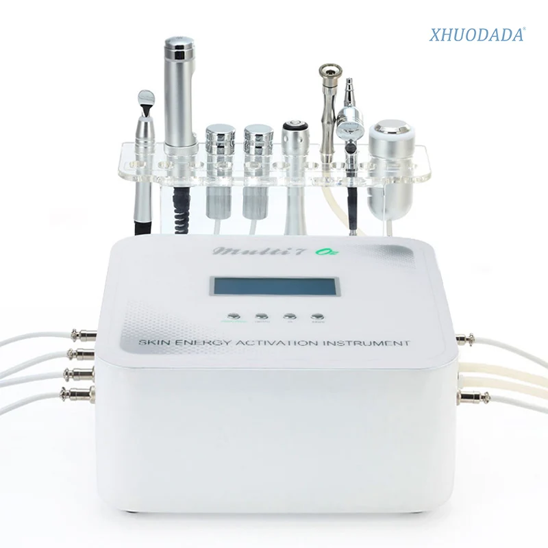 Newest 7 In 1 Multifunctional Hydro Ultrasonic RF Instrument Microcurrent Face Lift Skin Management Microdermabrasion Machine