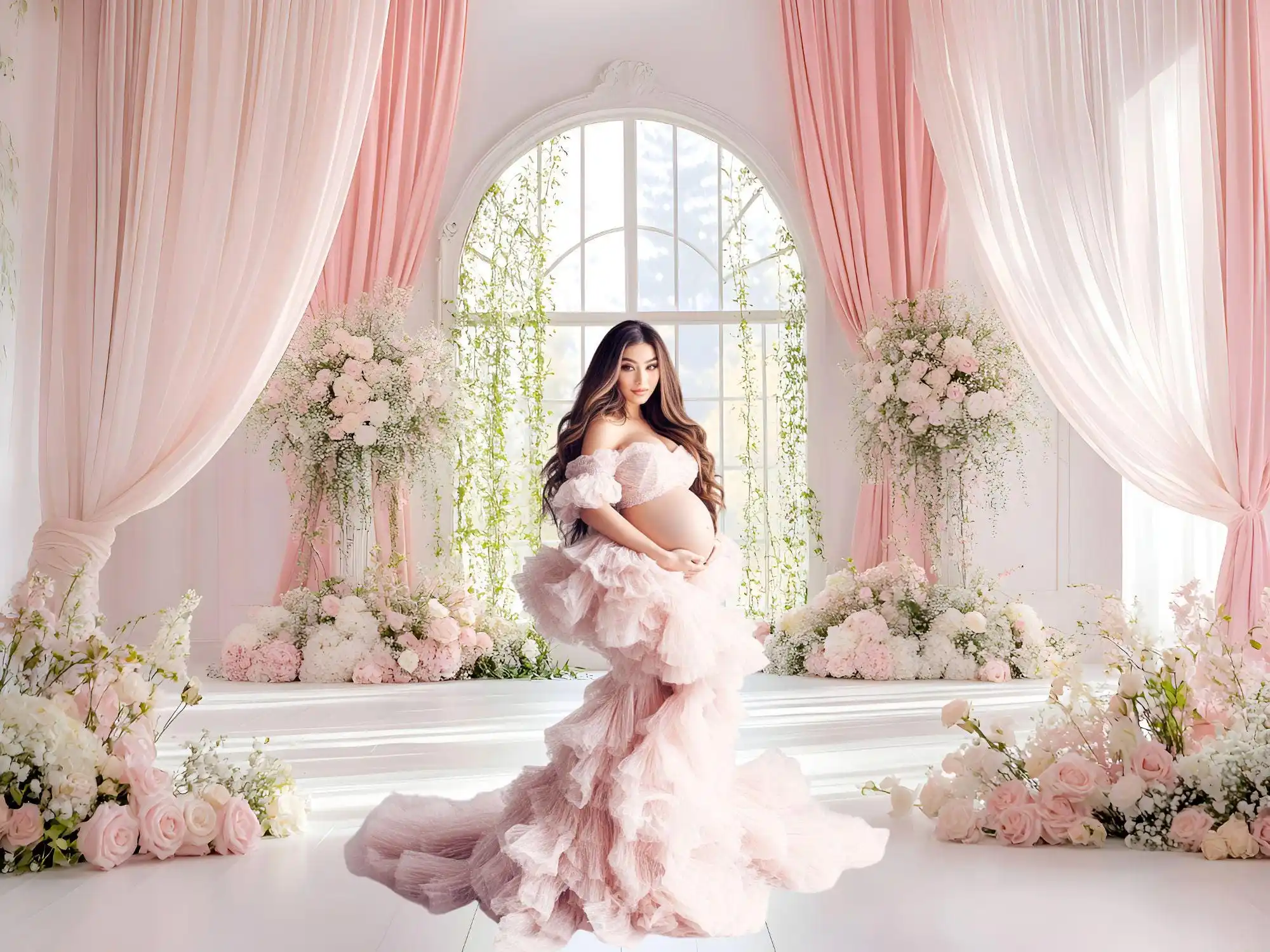 Fondo de fotografía Mehofond Boho blanco habitación ventanas Floral cumpleaños boda maternidad retrato decoración telón de fondo estudio fotográfico
