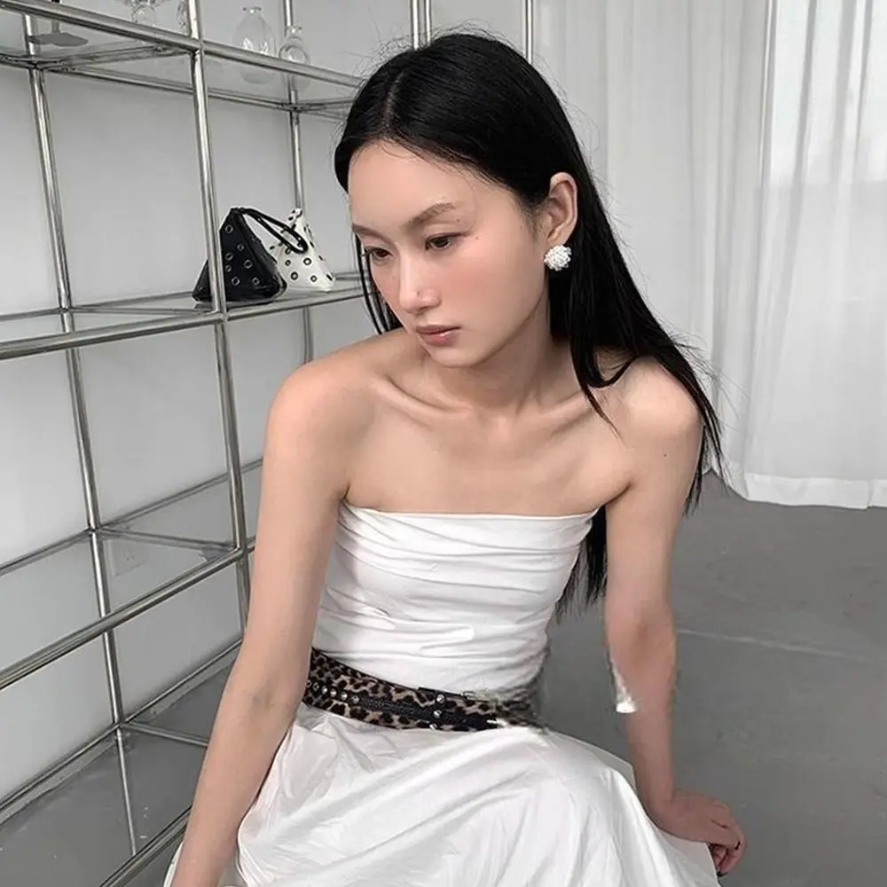 

Trendy Vintage Women's Belt Rivet Y2k Leather Waist Belt Gothic Leopard Pattern Dress Jeans Belt Streetwear