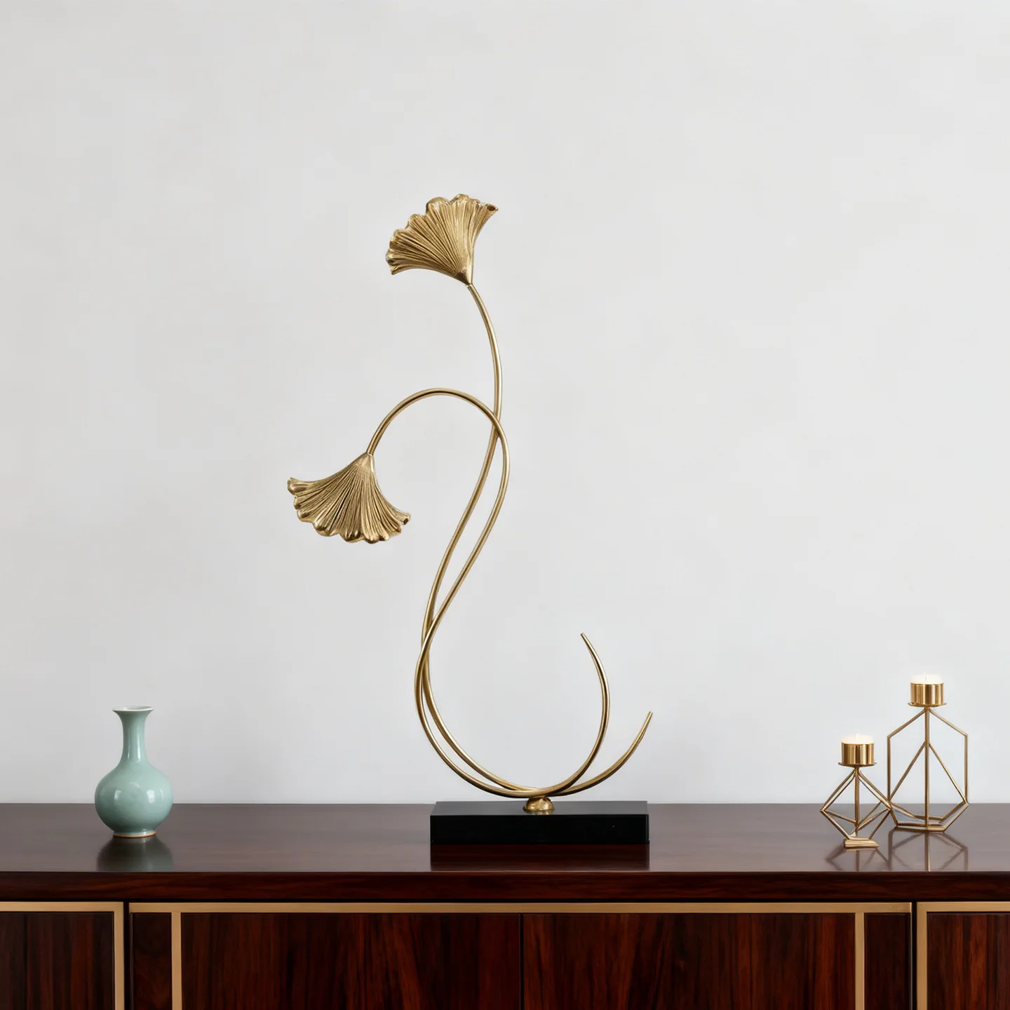 Creative pure handmade brass ornament soft decoration design villa model house ornament