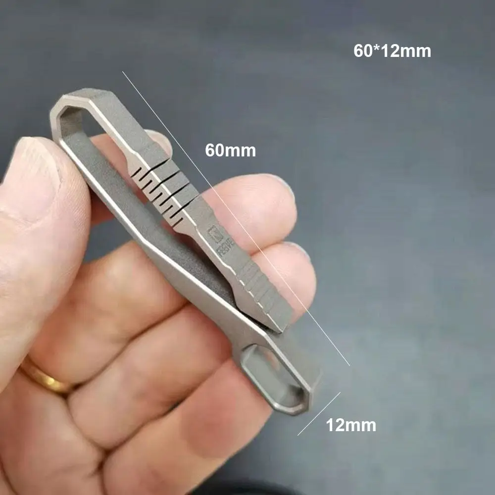 Lightweight Titanium Alloy Key Ring Multifunction Grey Hanging Webbing Buckle Quick Draw Ribbon Ending Buckles