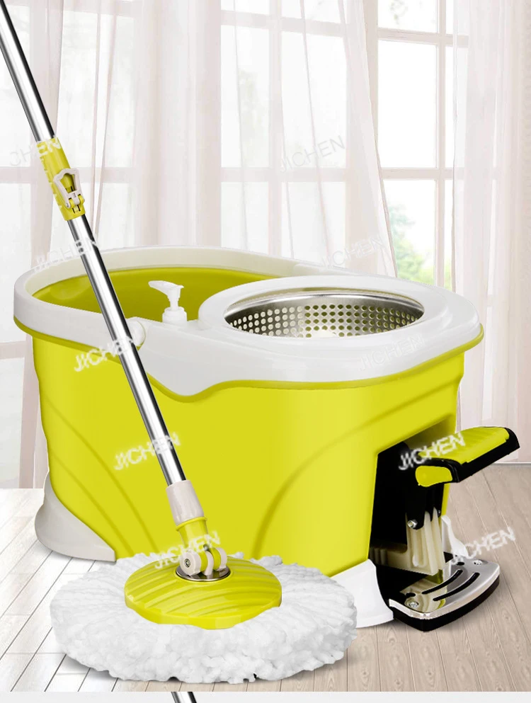 

Metal Pedal Rotating Mop Metal Basket Hoisting Rod Extendable Large Capacity 12L Fashionable Design Household Cleaning Tools