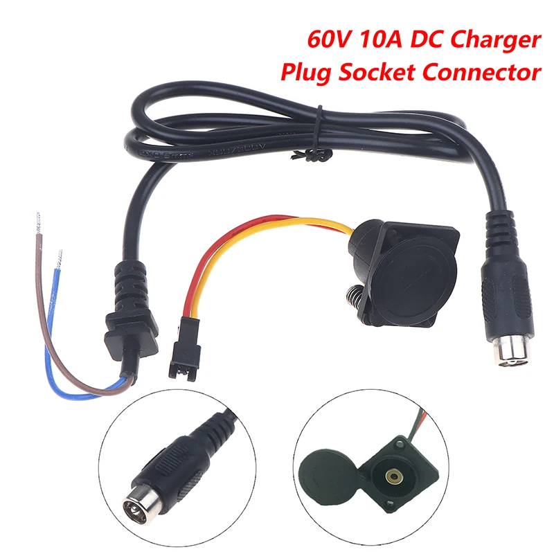 

1/2Pcs Electric Bicycle Charging Head Lithium Battery Output Line Round Male And Female Base DC Charger Plug Socket Connector