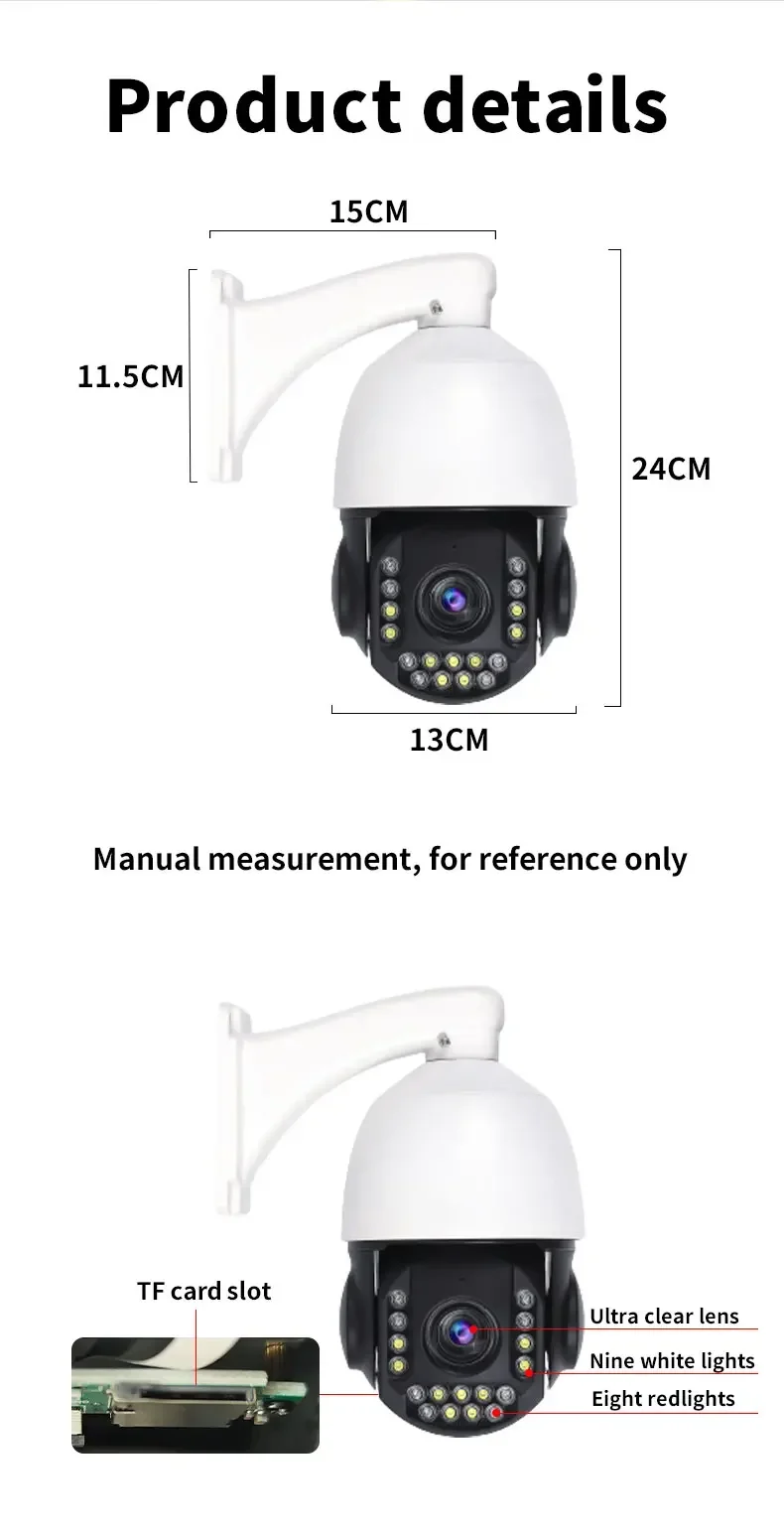 กล้อง Vesafe 8MP ซูมออปติคอล 30 เท่า ความละเอียด 4K ไร้สาย 4G LTE PTZ รองรับการตรวจจับด้วย AI พร้อมเสียงแจ้งเตือนแสงและเสียง และการเชื่อมต่อกับ NVR