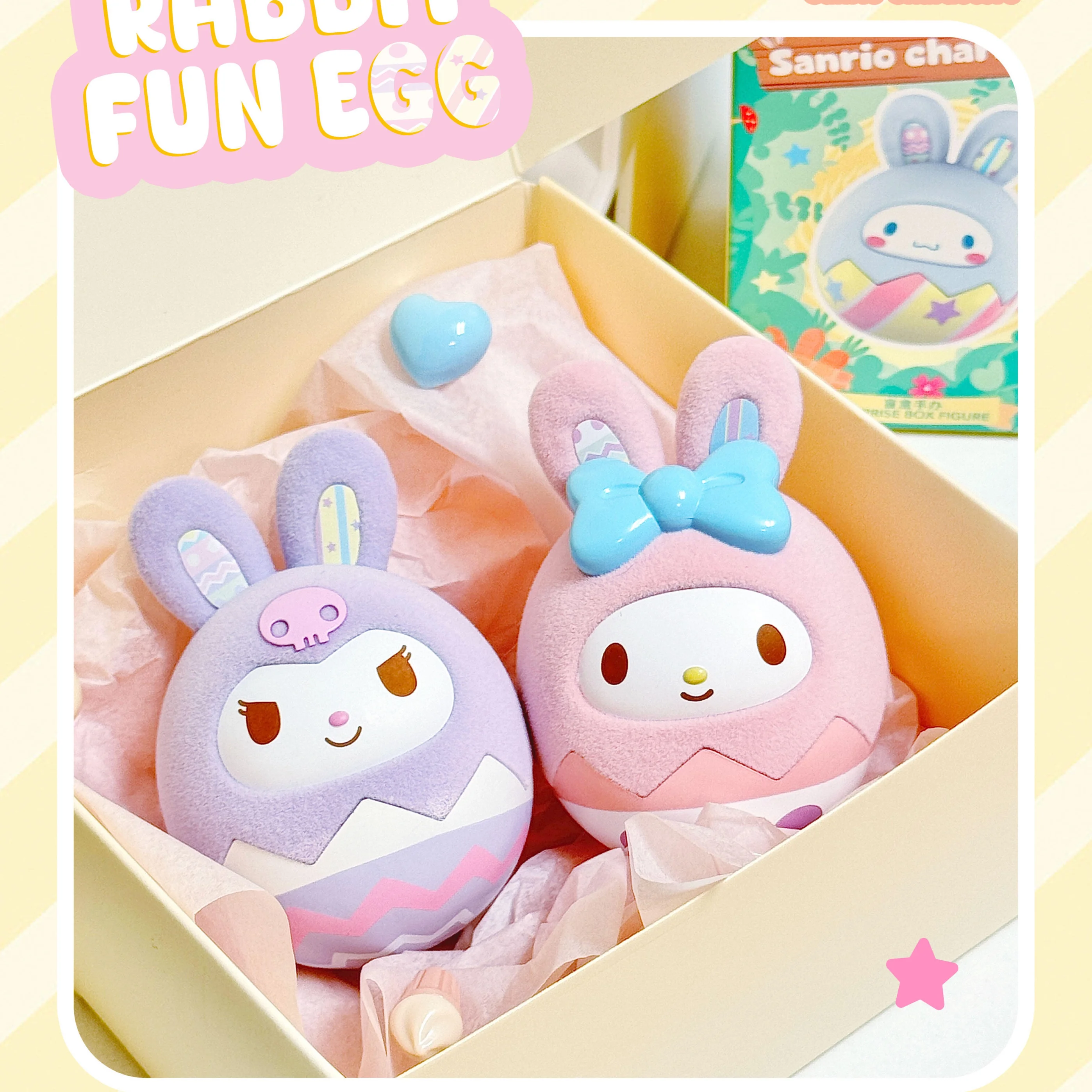 Miniso – gobelet série lapin œuf, boîte aveugle, poupée mignonne, jeu tendance, ornement de bureau, modèle de jouets, décor, cadeau d'anniversaire pour fille