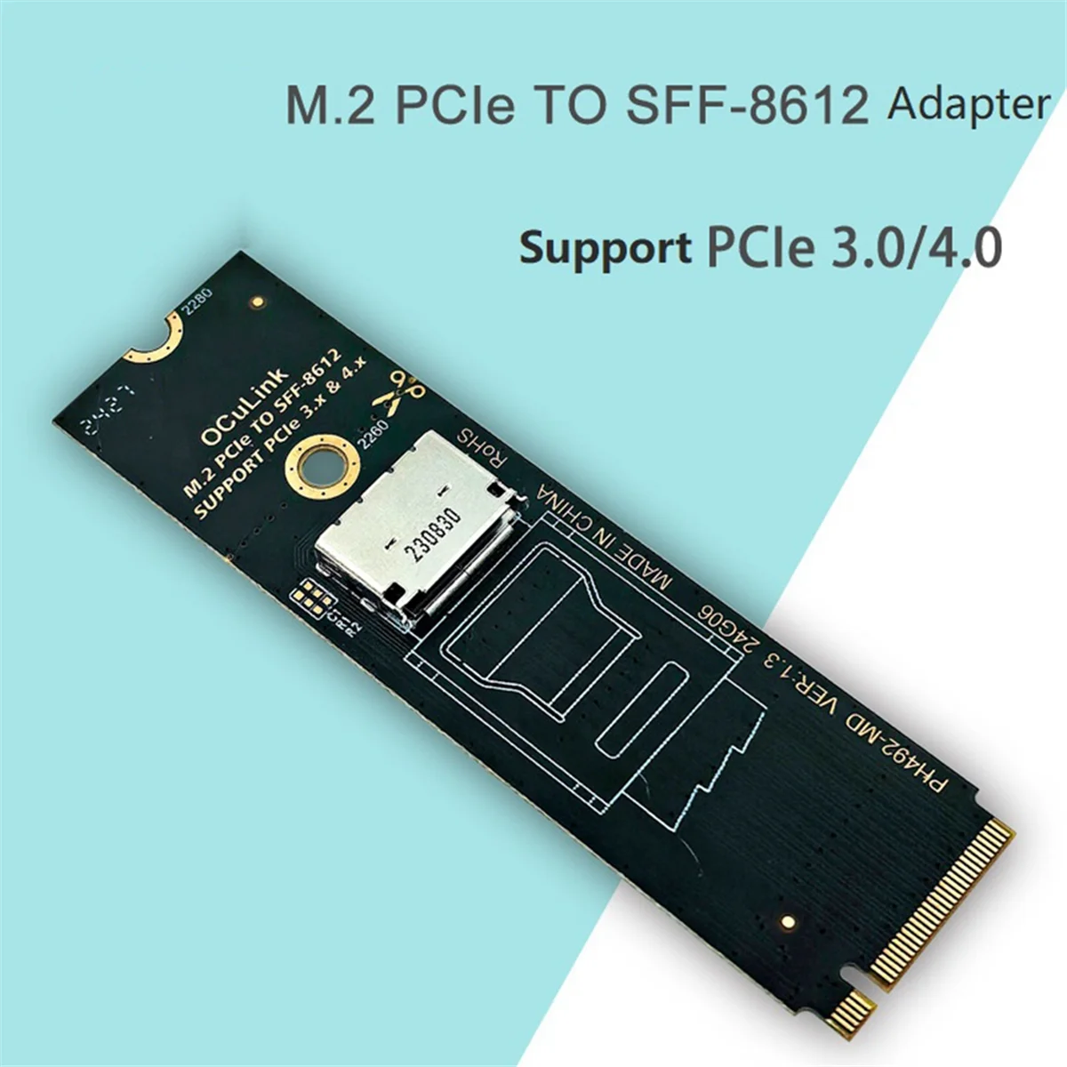 M.2อะแดปเตอร์สำหรับ SFF-8612 SFF-8611จาก NVMe PCIe ไปเป็น oculink M.2อะแดปเตอร์ SFF-8612เป็น U.2 NVMe U.3 SSD