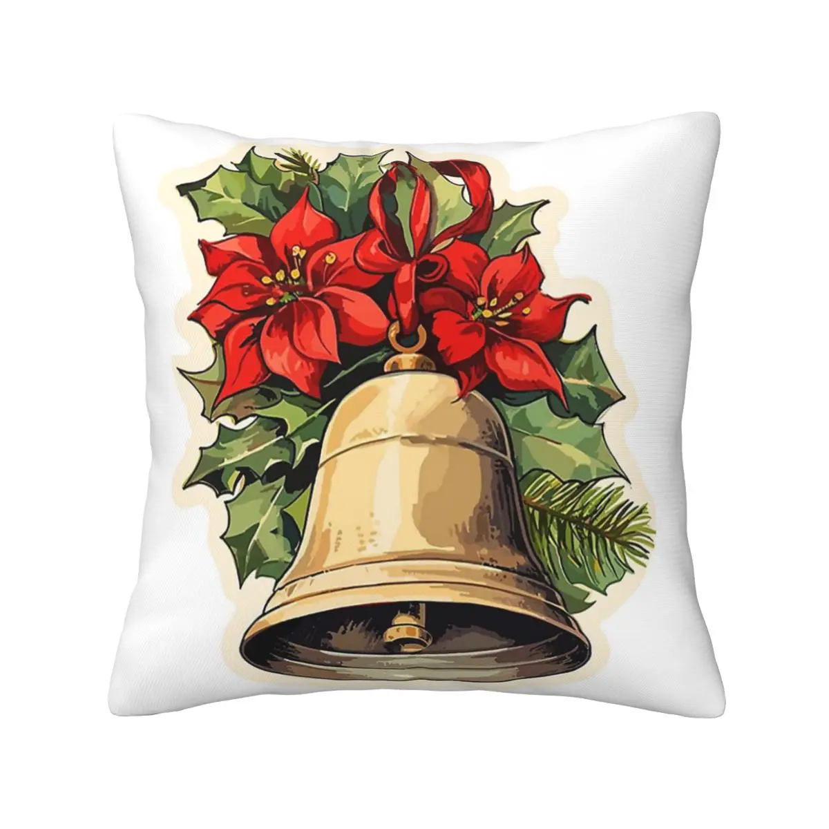 Christmas Bells Retro Fun A Vintage Christmas polyester Pillows for sofa Dropshipping printed 20x20in sofa cushion