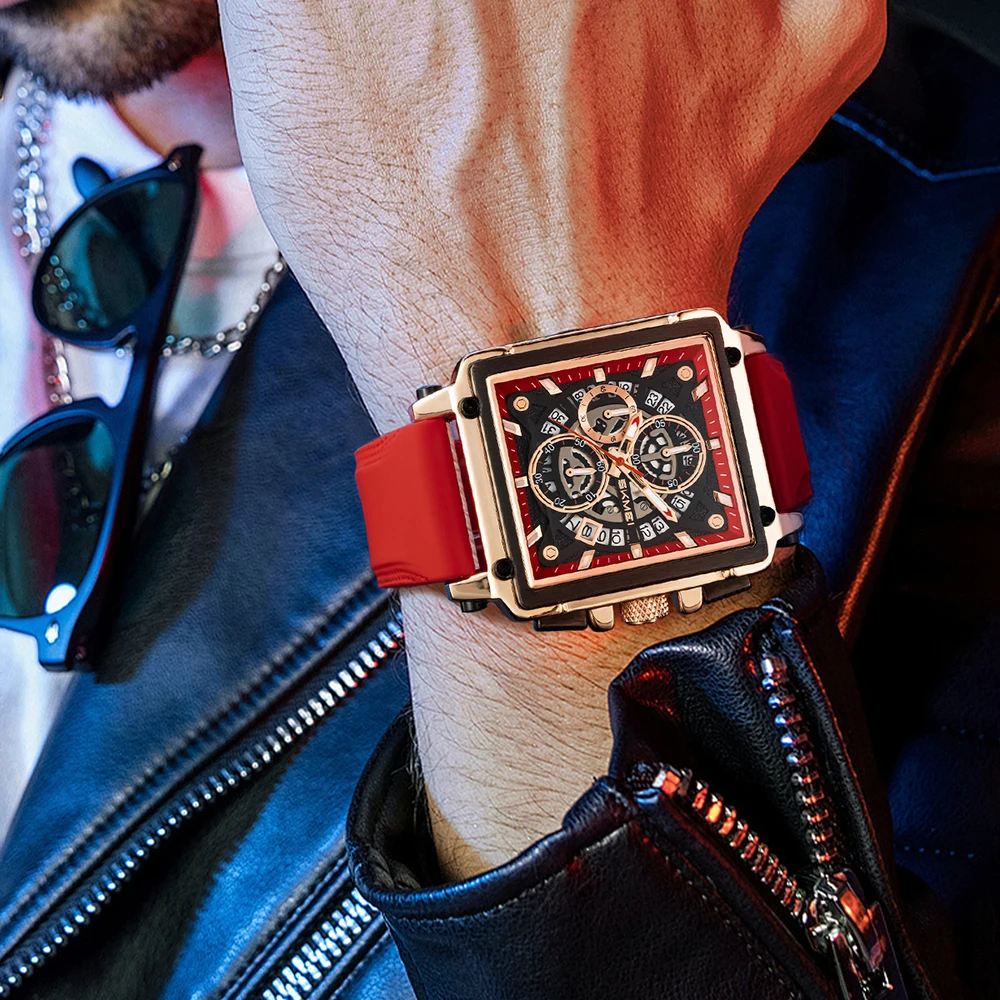SKMEI Orologio con movimento al quarzo alla moda per uomo Donna Orologio da polso con data Orologio da polso impermeabile con design alla moda di lusso Reloj Hombre