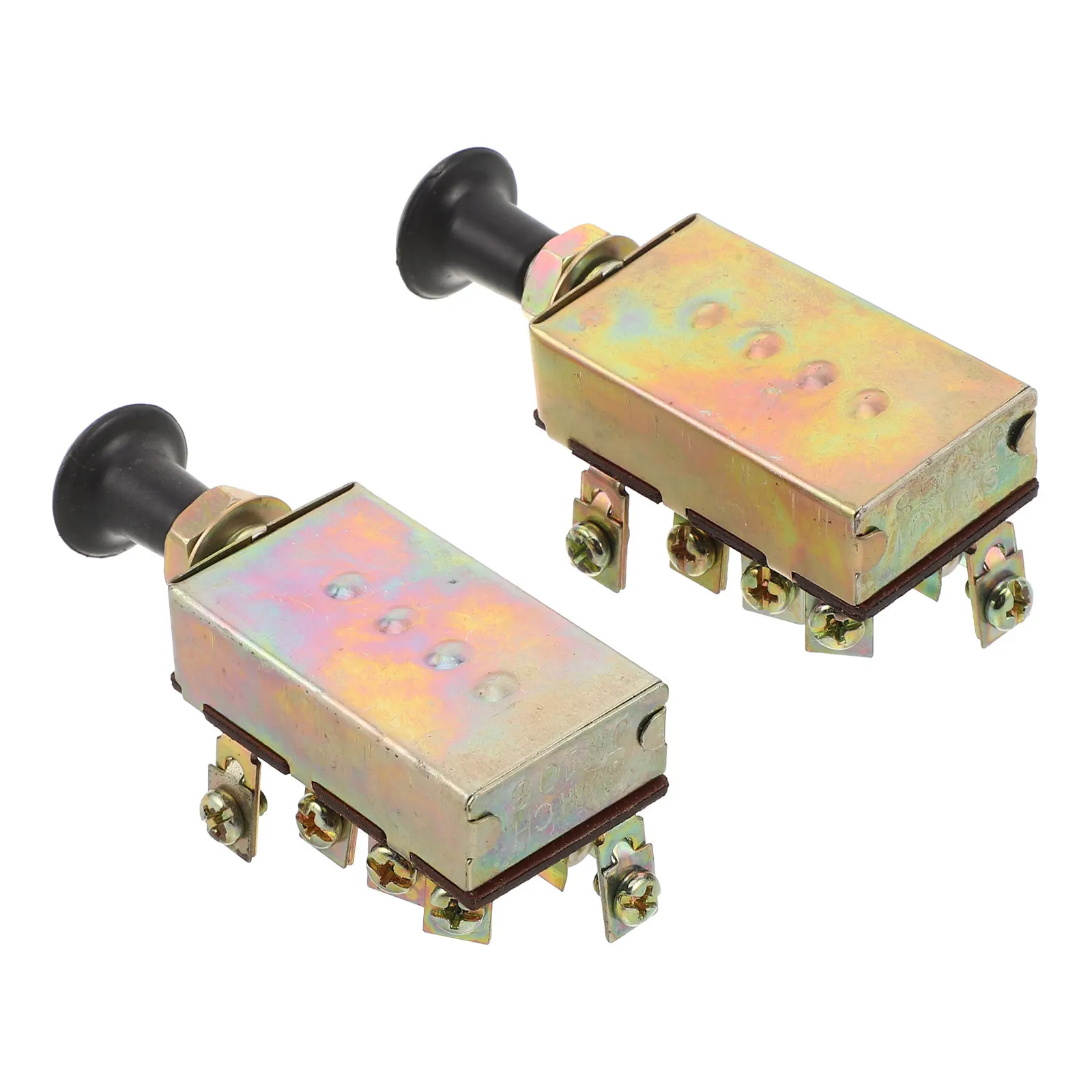 2Pcs Push Pull Headlight Horn Button Replacement 3-Position for Tractor Truck Agricultural Equipment Automotive