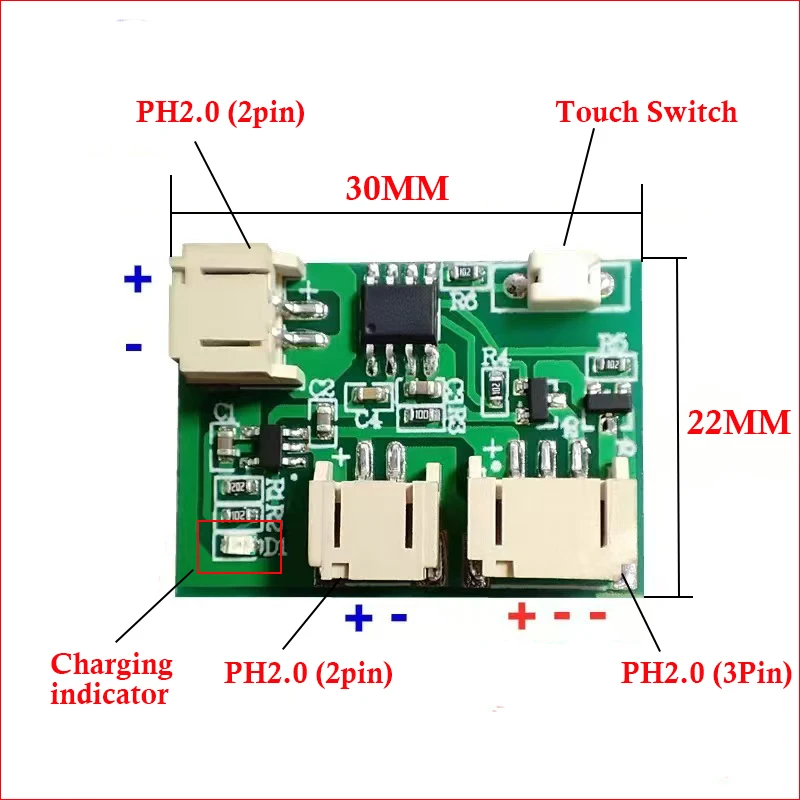 DC3.7V مصدر الضوء LED لوحة 10 واط 50 مللي متر و 18 واط 54 مللي متر 3 ألوان يعتم تحكم مع اللمس تشغيل/إيقاف التبديل ميناء الشحن Type-C