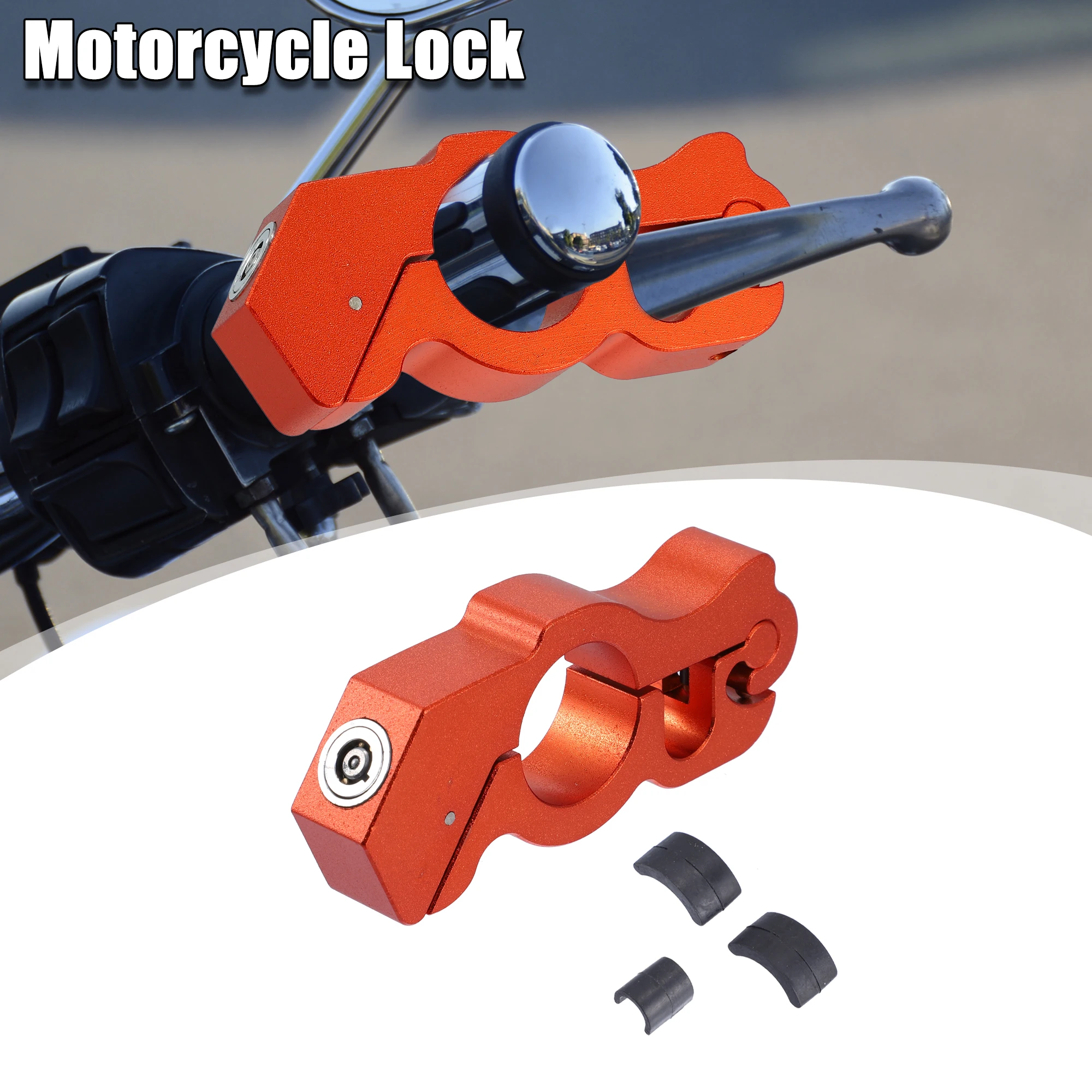 

Motoforti 1 Set Adjustable Motorcycle Lock Anti Theft Handlebar Grips Motorcycle Lock Aluminium Alloy Motorbike Lock w/ 2 Keys