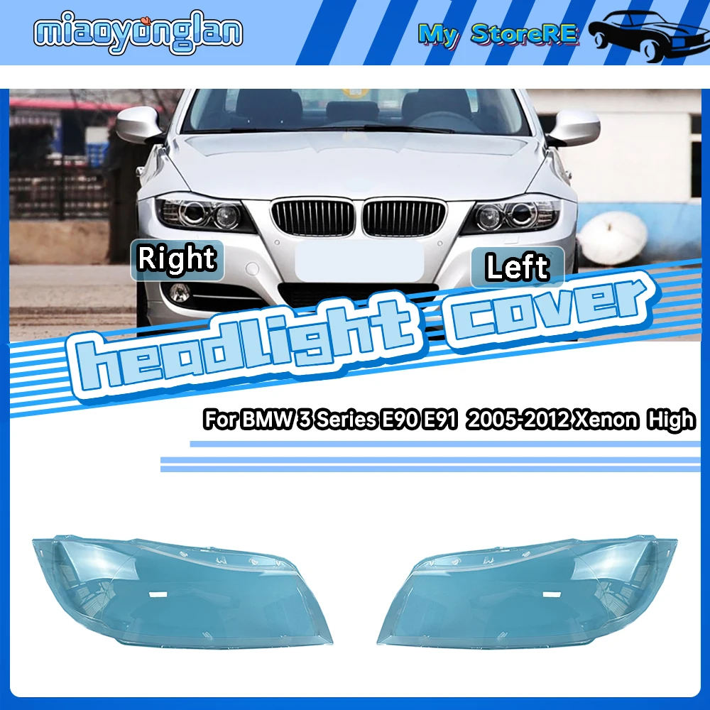 For BMW 3 Series E90 E91 318 320 325 328 335 2005-2012 Xenon High Car Headlight Headlamp Clear Lens Auto Shell Cover