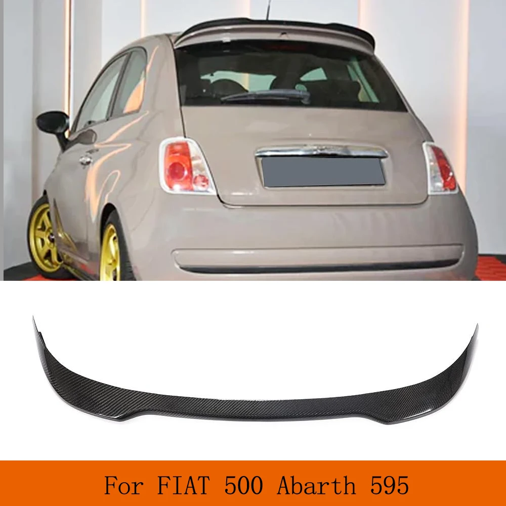 Car Trunk Racing Spoiler Fits for FIAT 500 Abarth 595 2010-2020 Real Carbon Fiber Rear Boot Lid Highkick Spoiler Wing Lip