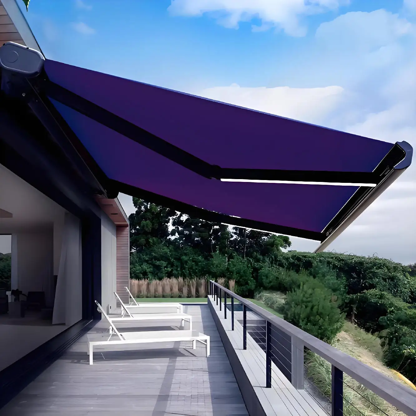 Customized with Various Sizes and Colors Fashionable Sunshade Install Against The Wall Electric Awning High Quality Canopy