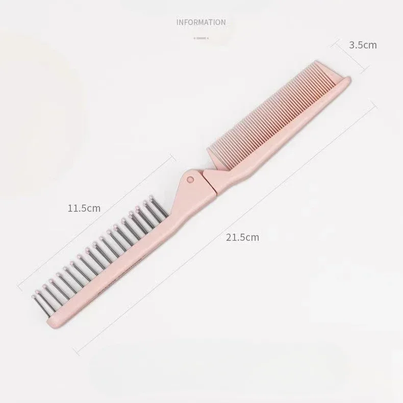 Mini spazzola per capelli pieghevole-pettine tascabile da donna, strumento portatile dritto e arricciato per bambini con denti larghi