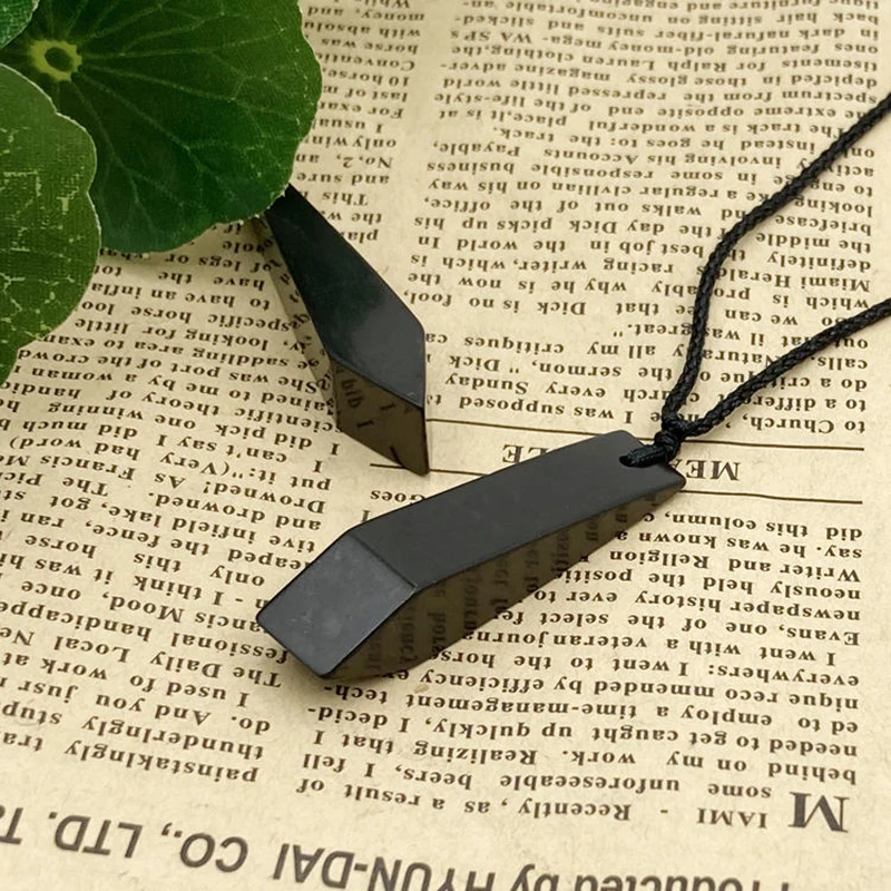 Rhombus Shungite Pendant Natural Stone Jewelry Accessory for EMF Protection