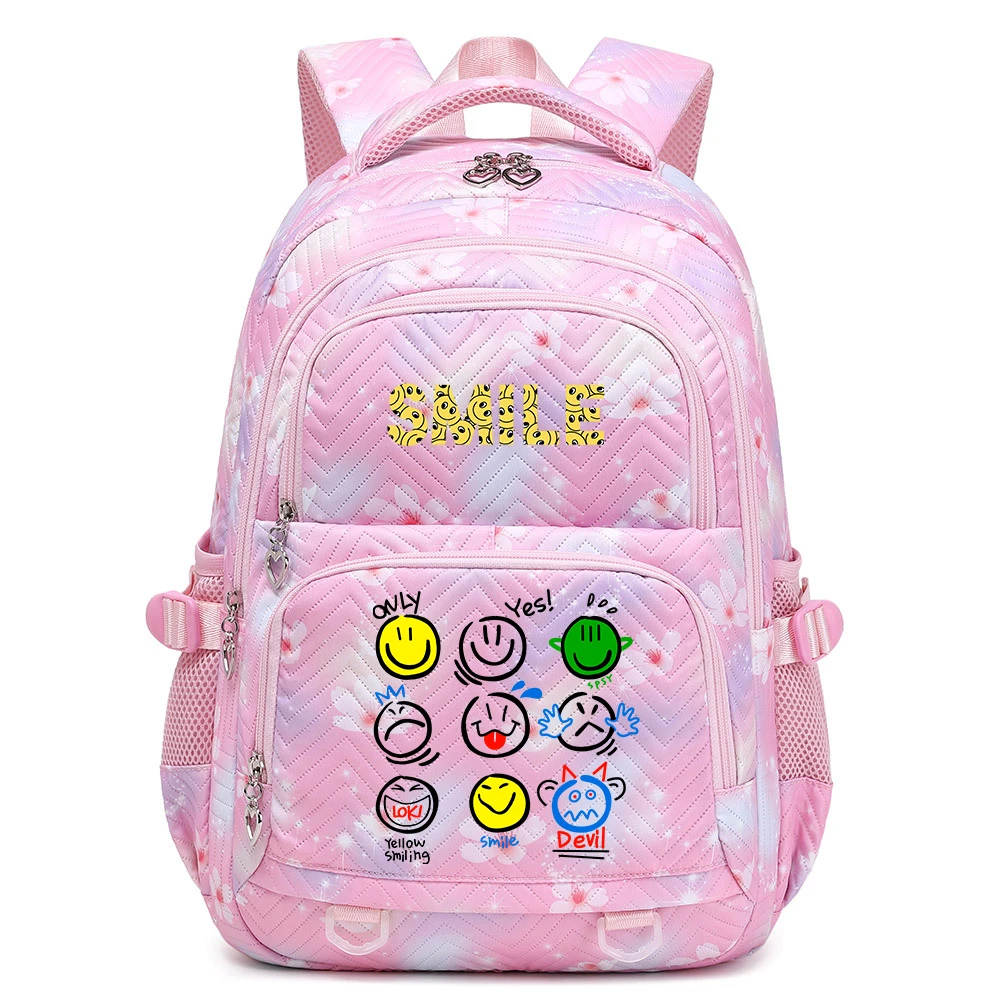 Teen Anime Smiling Face Backpack - Waterproof Casual Style for Boys, Girls, Men and Women - Smiling Face Comic Schoolbag