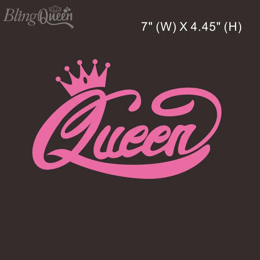 

BlingQueen-HTV Heat Transfer PU Vinyl Sticker, Iron On Transfers, Queen Design for Clothes, Logo Brand Patches, 12Pcs Lot