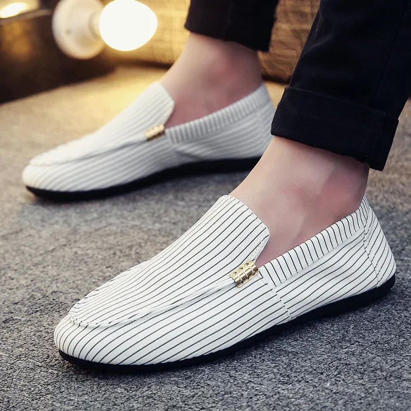 Mocassins casuais masculinos de slip-on, mocassins macios de condução, sapatos masculinos de alta qualidade, marca de luxo