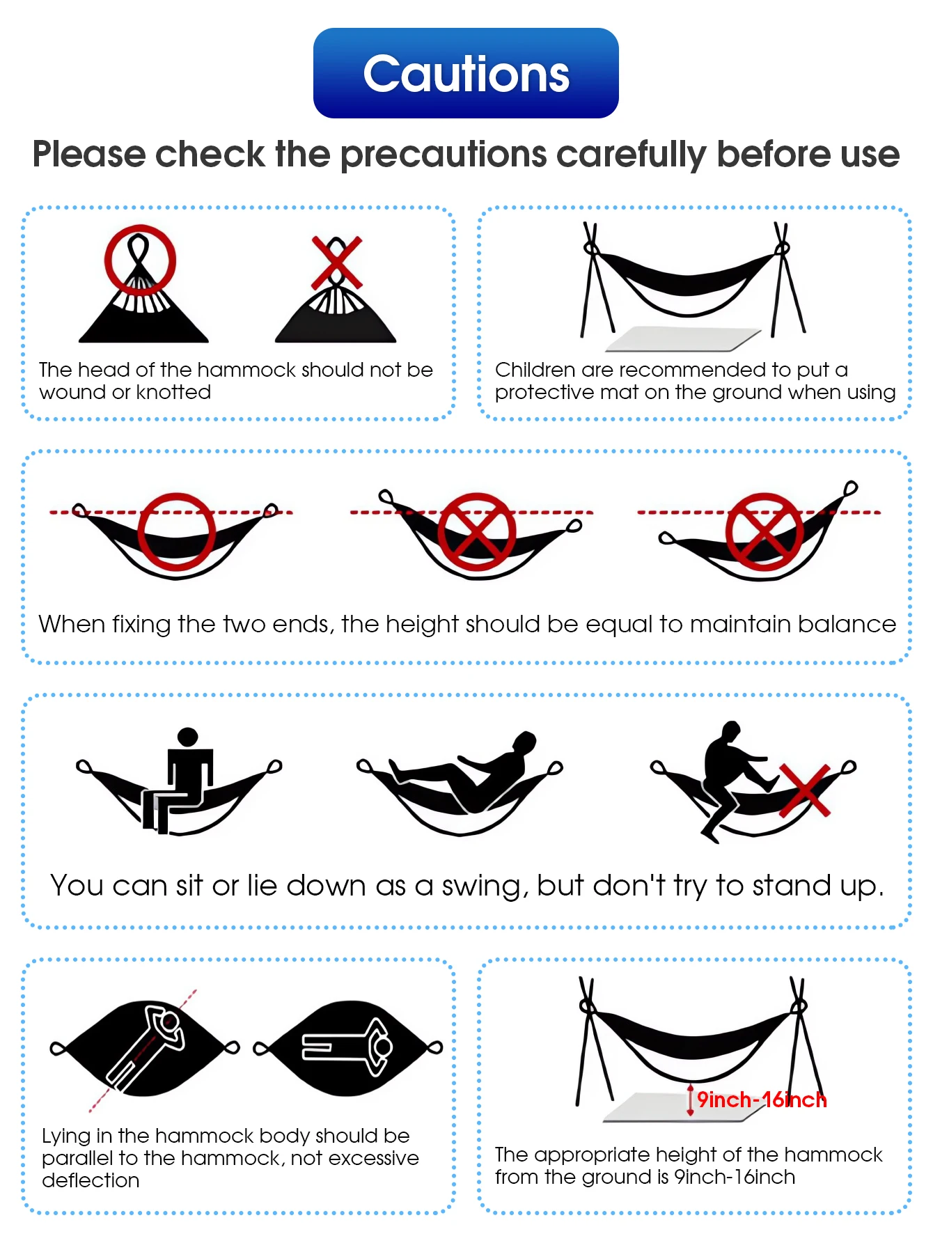Blue 260 * 75cm outdoor camping hammock with rope, anti rollover canvas hammock, double thick hammock image 6
