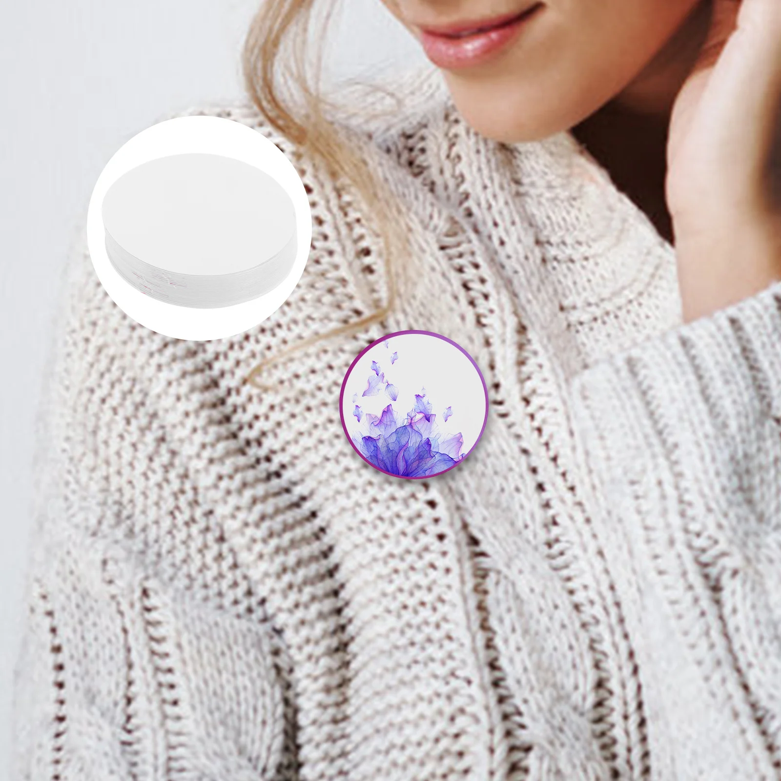 

100Pcs DIY Round Badge Paper Blank Smooth Sheets for Hand Painting Drawing Printing Custom Badges Craft Making Kits Personalized